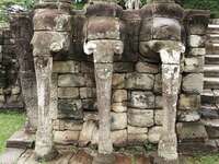 elephant trunks in elephant terrace Siem reap, South East Asia, Cambodia, Asia