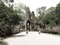 view--north gate of angkor thom Siem Reap, South East Asia, Cambodia, Asia
