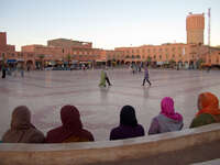 view--muslum girls enjoying evening Ouarzazate, Interior, Morocco, Africa