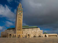 view--grand mosque of casablanca Casablanca, Marrakesh, Imperial City, Morocco, Africa