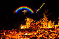 burning rainbow Black Rock City, Neveda, USA, North America