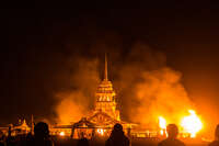 temple is burning Black Rock City, Neveda, USA, North America