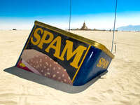spam buried in desert Black Rock City, Neveda, USA, North America