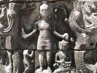 sculpture on prasat neak pean Siem Reap, South East Asia, Cambodia, Asia