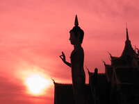 view--sunset buddha Vientiane, South East Asia, Laos, Asia