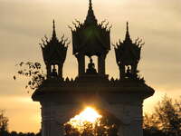 pha that luang gate Vientiane, South East Asia, Laos, Asia