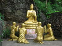 buddha and followers Luang Prabang, South East Asia, Laos, Asia