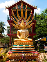 buddha protected by the naga king Vientiane, South East Asia, Laos, Asia