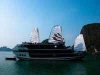 halong bay luxury boat Ninh Binh, Halong Bay, Quang Ninh province, Vietnam, Asia