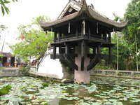 lotus pond of one pillar pagoda Hanoi, South East Asia, Vietnam, Asia