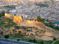 view--fez city wall Fez, Imperial City, Morocco, Africa