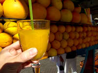 view--orange juice in djemaa el-fna Marrakech, Interior, Morocco, Africa