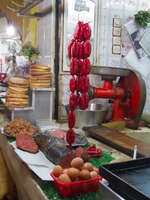 sausage shop in medina Fez, Imperial City, Morocco, Africa