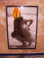 naked woman with burning head Marrakech, Interior, Morocco, Africa