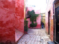 red alley Meknes, Imperial City, Morocco, Africa