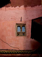 pink muslim windows Meknes, Imperial City, Morocco, Africa