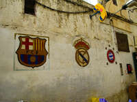 football club emblem Meknes, Moulay Idriss, Imperial City, Morocco, Africa