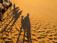camel caravan Merzouga, Sahara, Morocco, Africa