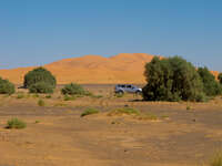 suv in desert Merzouga, Sahara, Morocco, Africa