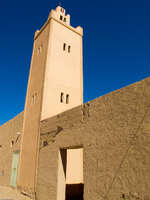 desert minaret Merzouga, Sahara, Morocco, Africa
