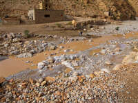 river after the flood La Festival, Todra Gorge, Morocco, Africa