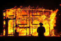 man temple burn Black Rock City, Neveda, USA, North America