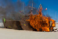 burning of the captan's ship Black Rock City, Neveda, USA, North America