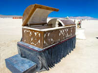 coffin in desert Black Rock City, Neveda, USA, North America